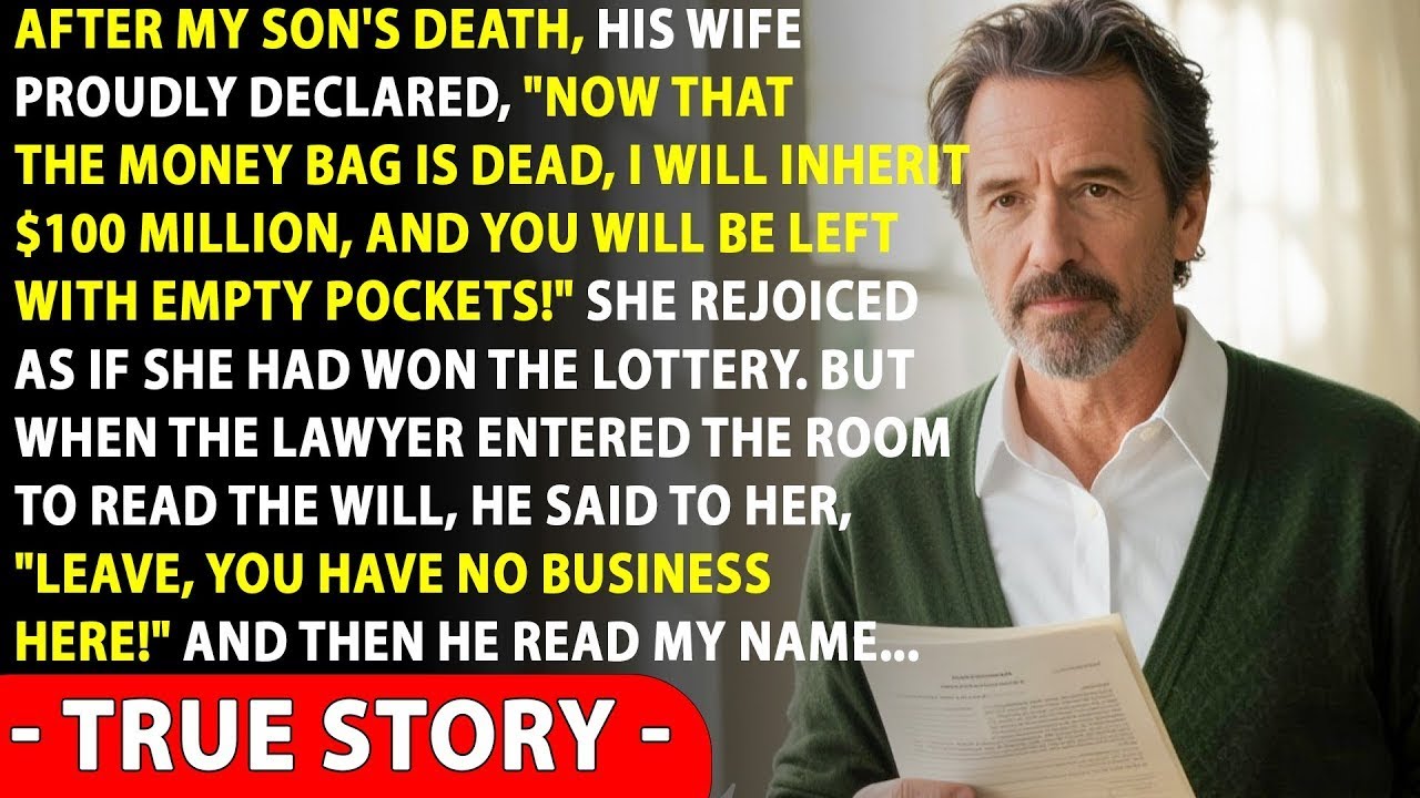 My DIL Wanted To Inherit Everything After My Son's Death.One Sentence In The Will Changed Everything