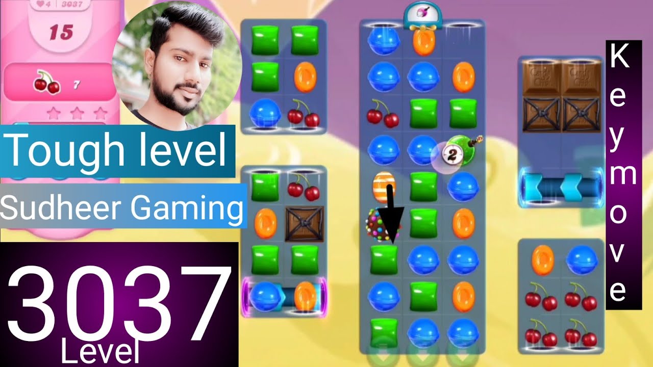 Candy crush saga level 3037 । Hard level । No boosters । Candy crush saga 3037 । Sudheer Gaming