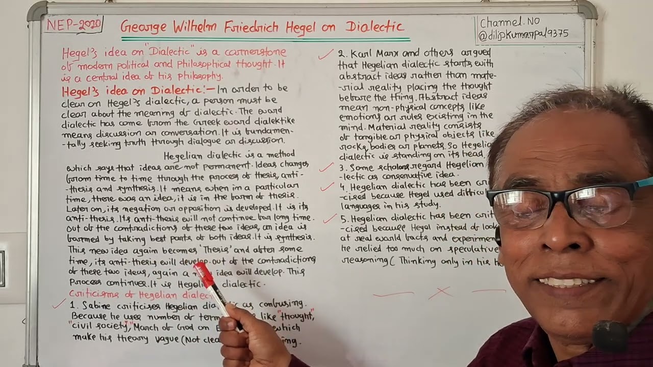 1020)Hegel views on Dialectic(OdiaVideo)=+3 4th Sem+9th pep.)