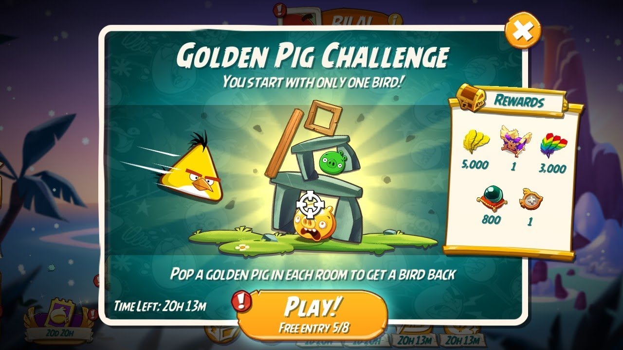 GOLDEN PIG CHALLENGE!(ANGRY BIRDS 2)-DAILY CHALLENGES#angrybirds2#angrybirdschallenge#gaming #shorts
