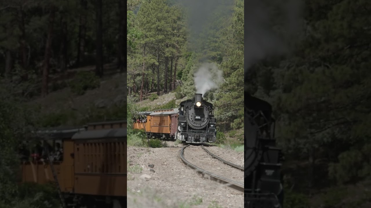 D&SNG 493 Climbs to Cascade Canyon #steamtrain #durango #colorado #railroad #durangotrain