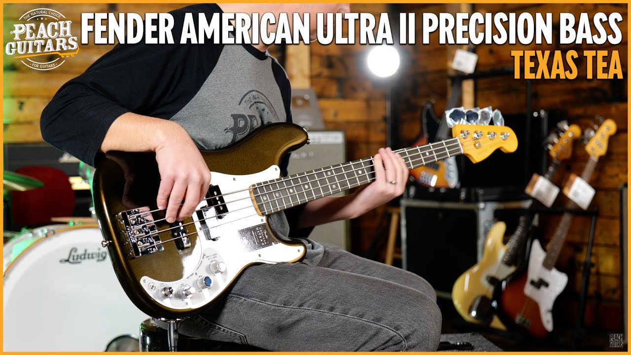 Fender American Ultra II Precision Bass - Ebony - Texas Tea