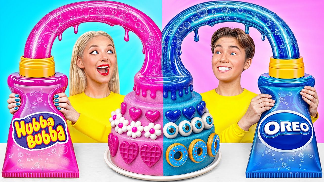 Розовое vs Синее Украшение Торта Челлендж | Смешные Кулинарные Войны от Multi DO Challenge