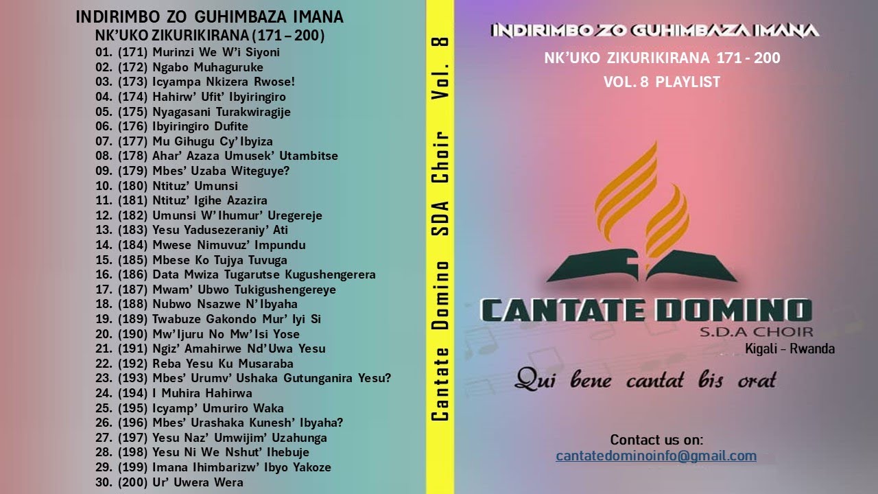 Volume 8 Indirimbo zo Guhimbaza Imana, Nk'uko zikurikirana 171 -  200 by Cantate Domino SDA Choir