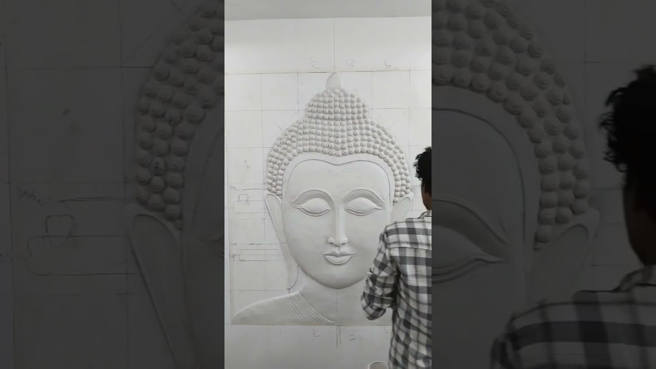 how to make GOWTHAM BUDDHA beautiful murals with Birla wall care putty#shorts🙏👍❤️
