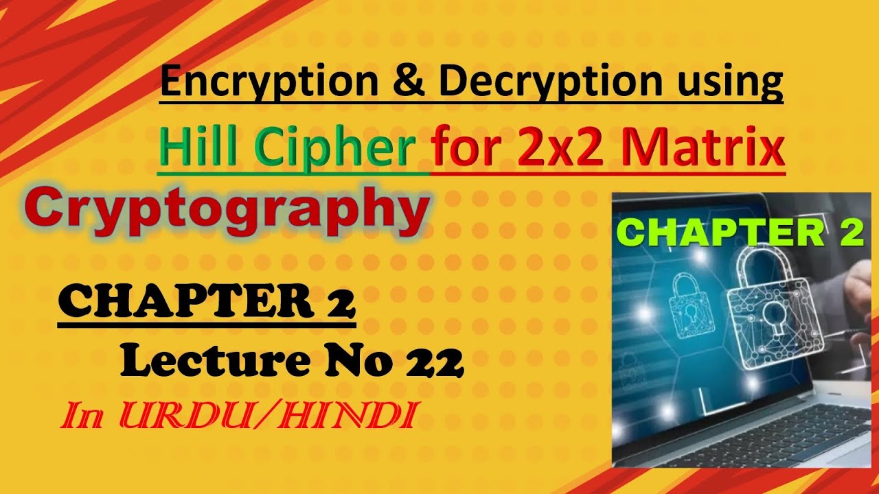 Encryption Decryption using Hill Cipher with 2x2 Matrix | Cryptography | Chapter 2  |  Lecture 22