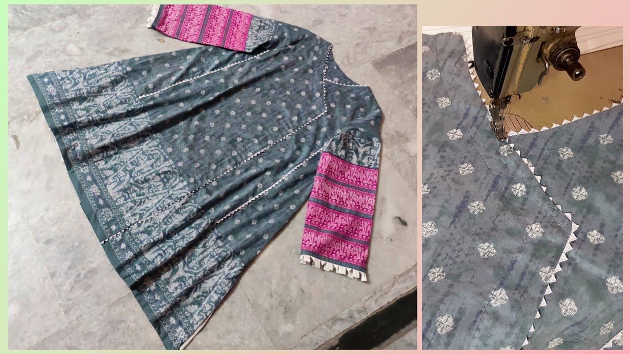 Angrakha pannel kurti cutting and stitching.