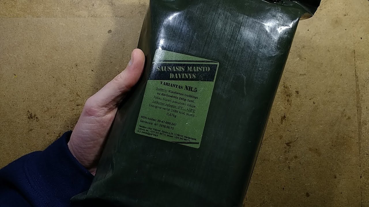 Тестирование продовольственных наборов MRE для литовской армии.