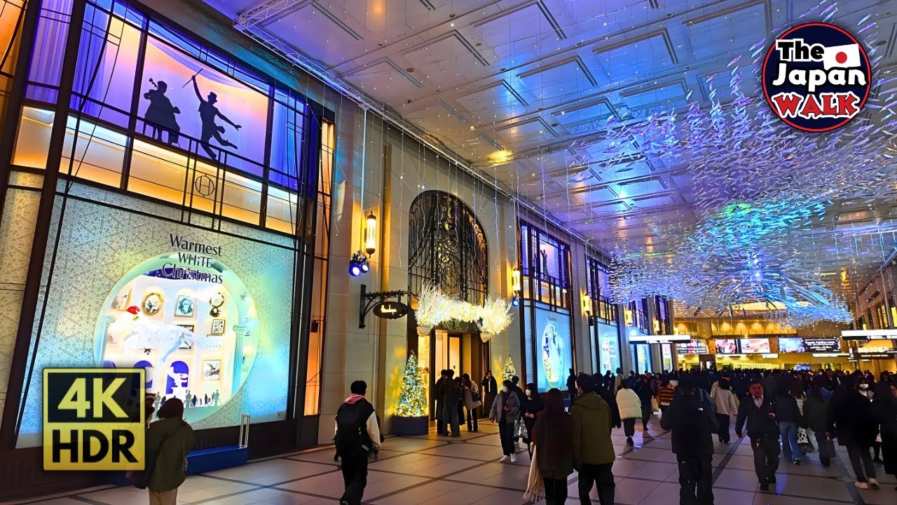 Umeda Osaka Christmas Lights 2025 | Hankyu Building to Cozy Backstreets | Walking Tour | 4K HDR