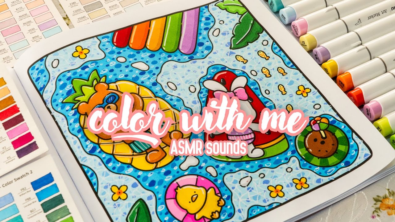 Color with me ASMR 🌊❤️ Cozy Friends by Coco Wyo with Ohuhu markers ✍🏻