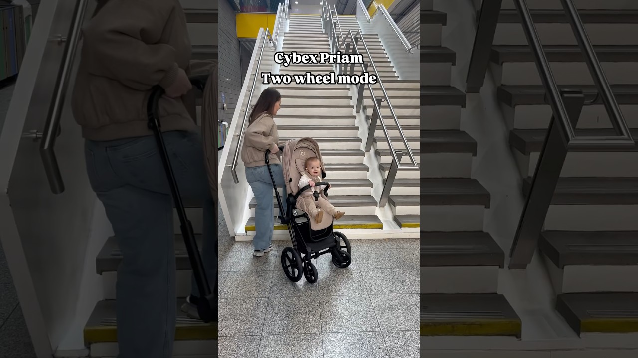 CYBEX PRIAM- Two wheel mode, not just for terrain but for daily commute too🚈 #baby #shorts #cybex