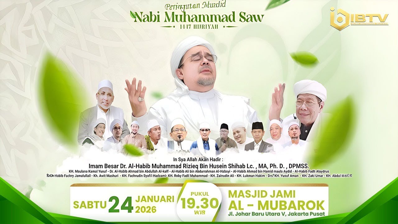 🔴[LIVE] PERINGATAN ISRA' MI'RAJ & MAULID NABI MUHAMMAD ﷺ | MASJID JAMI AL MUBAROK - JAKARTA PUSAT