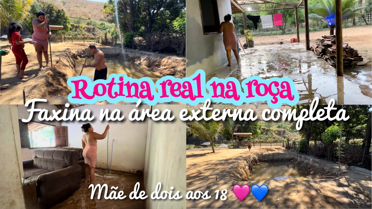FAXINA PESADA NA ÁREA EXTERNA DA CHÁCARA E NA SALA - acertamos nosso lago de peixes 