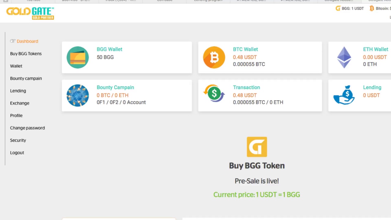 GOLDGATE ICO PRESALE Buying BBG  LIVE? ICO IS OPEN! UPDATE I WAS ABLE TO PURCHASE 50 BGG