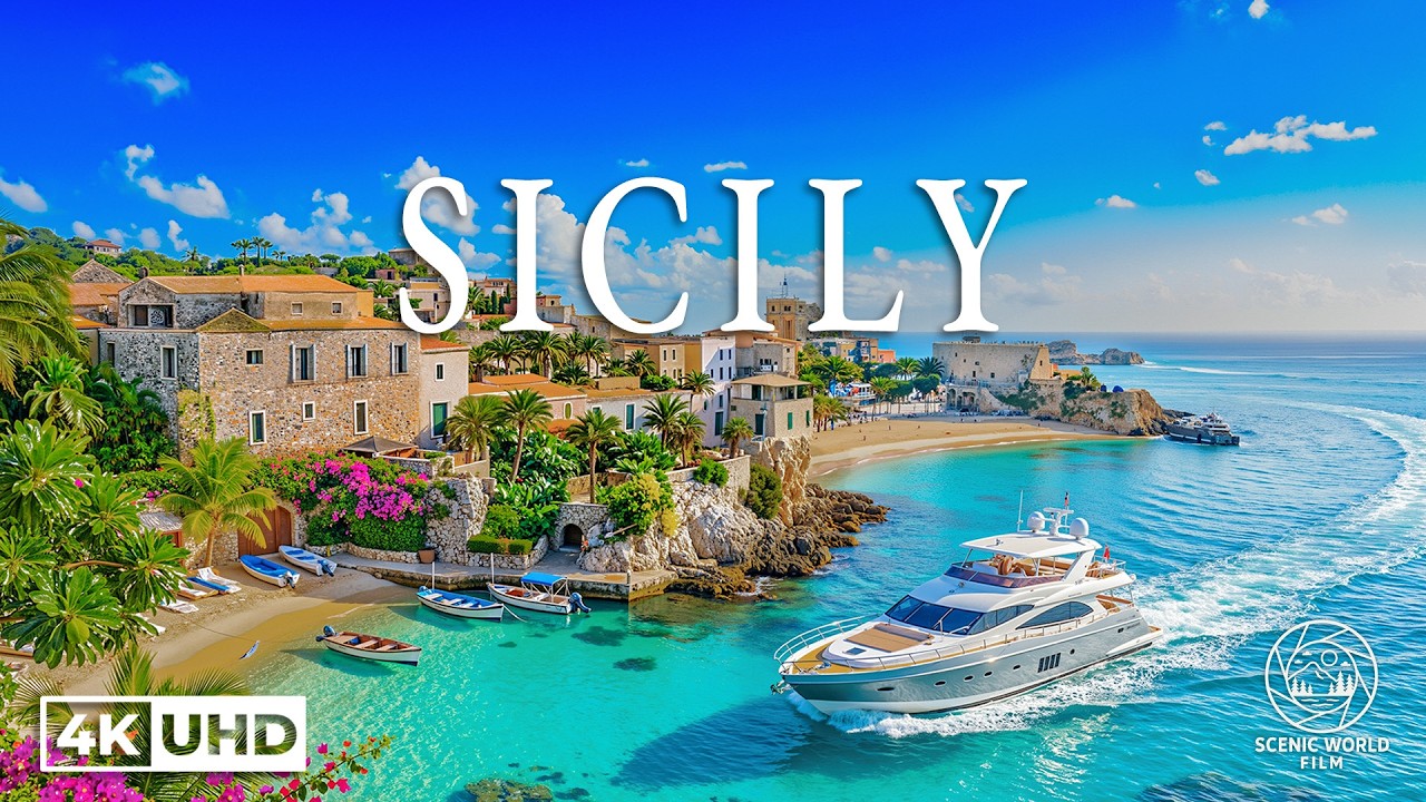 Sicily, Italy 4K - Stunning Relaxation Film With Calming Music - Video 4K Ultra HD