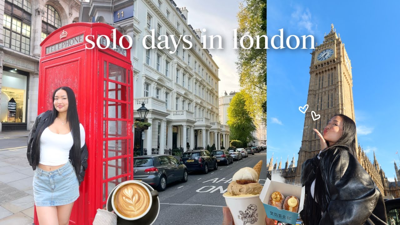 solo trip to london | everything I ate, exploring the city, cute cafe, shopping at markets, & more!