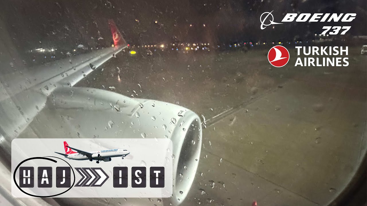 Turkish Airlines takeoff from Hannover airport (HAJ) | Boeing 737-900ER