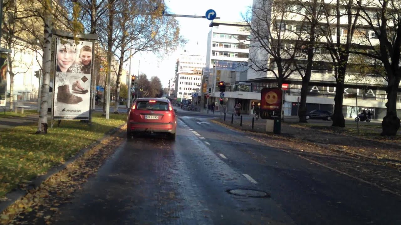 A drive-through the city of Vaasa (Vasa), Finland.