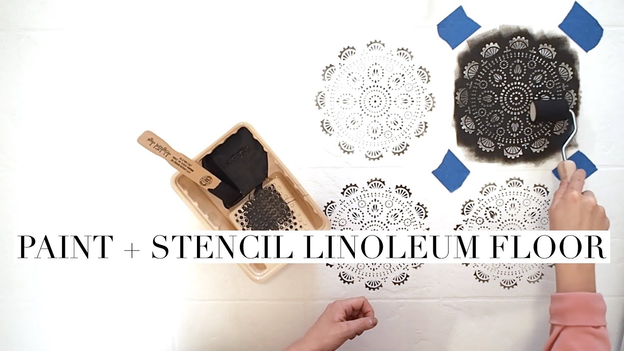 Paint and Stencil Linoleum Floor  / Annie Sloan Chalk Paint