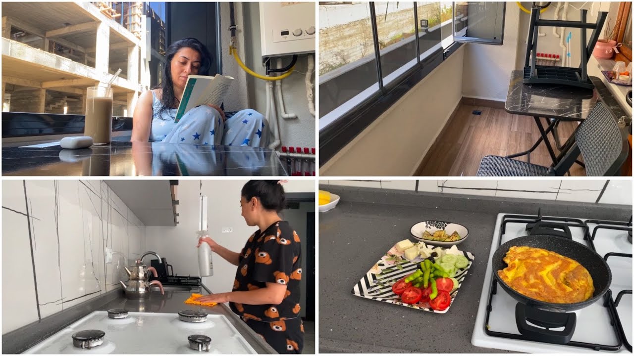 Cumartesi Temizliği: Kahvaltı, Ocak ve Çaydanlık Parlatma, Balkon Yıkama, Yemek Hazırlığı