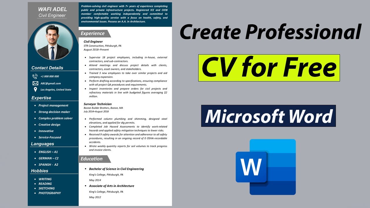 Создайте лучшее резюме бесплатно в MS Word | Лучший формат резюме 2023 года для работы | Учебное ...