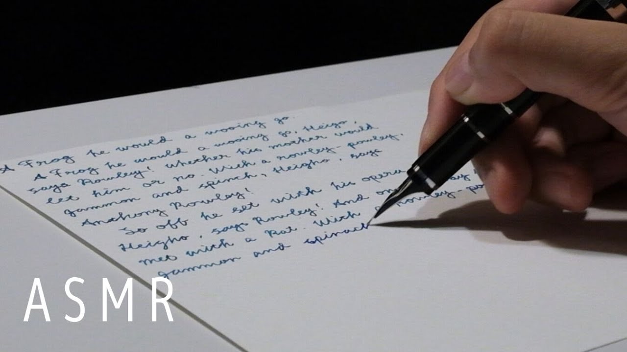 【ASMR】万年筆で筆記体を書く音 Sound of writing cursive with a fountain pen Elabo