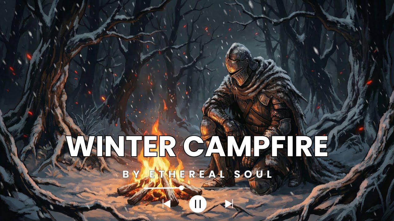 Winter Campfire Lo-Fi ❄️🔥 Cozy Beats to Focus, Relax & Feel Warm