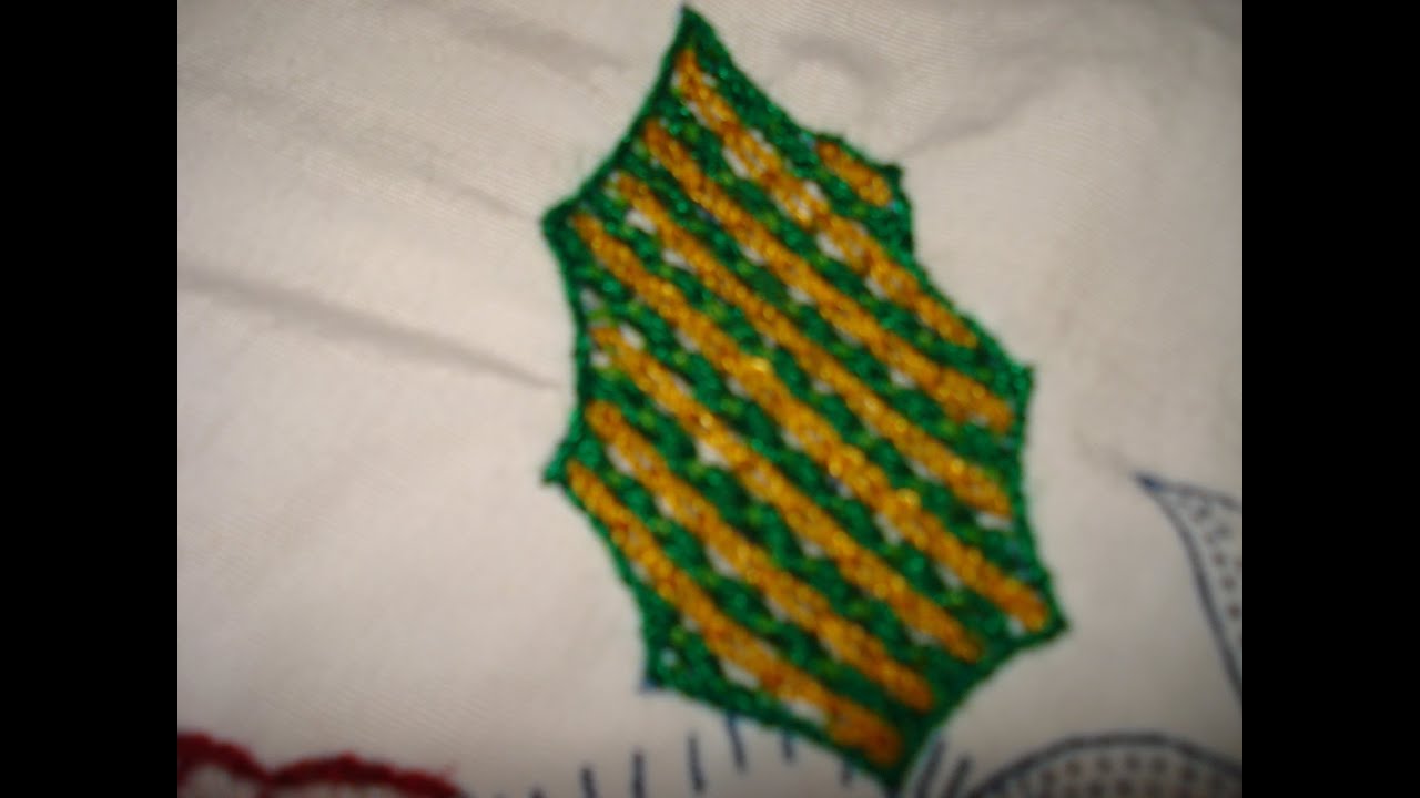 Bordado Fantasia Hoja Bota Navideña