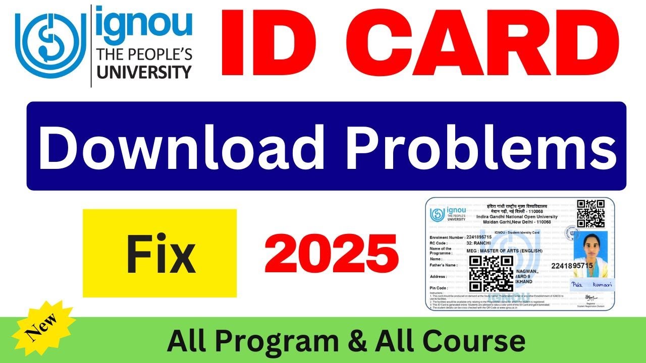 ignou id card download problems fix | how to get ignou id card online | ignou identity card