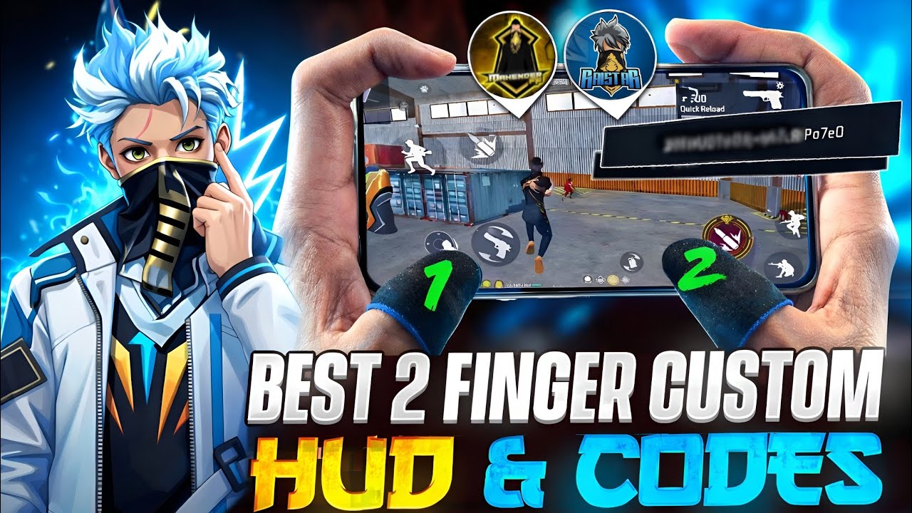 Top 2 Finger Best Custom Hud| Best 2 Finger Custom Hud In FF | Best Custom Hud | FF