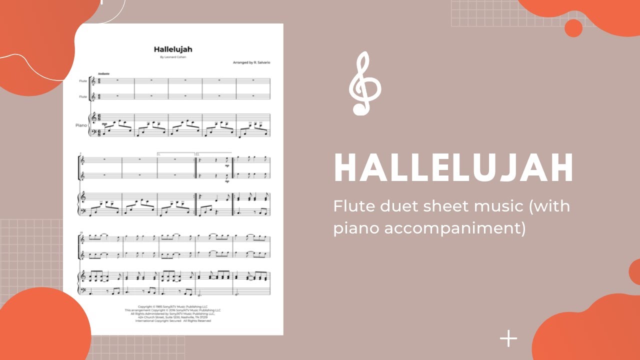 Hallelujah Flute Duet Sheet Music