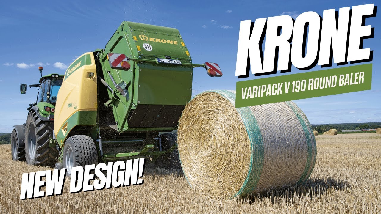 NEW DESIGN — Krone VariPack V 190 Round Baler — High-Capacity, Wet or Dry Hay!