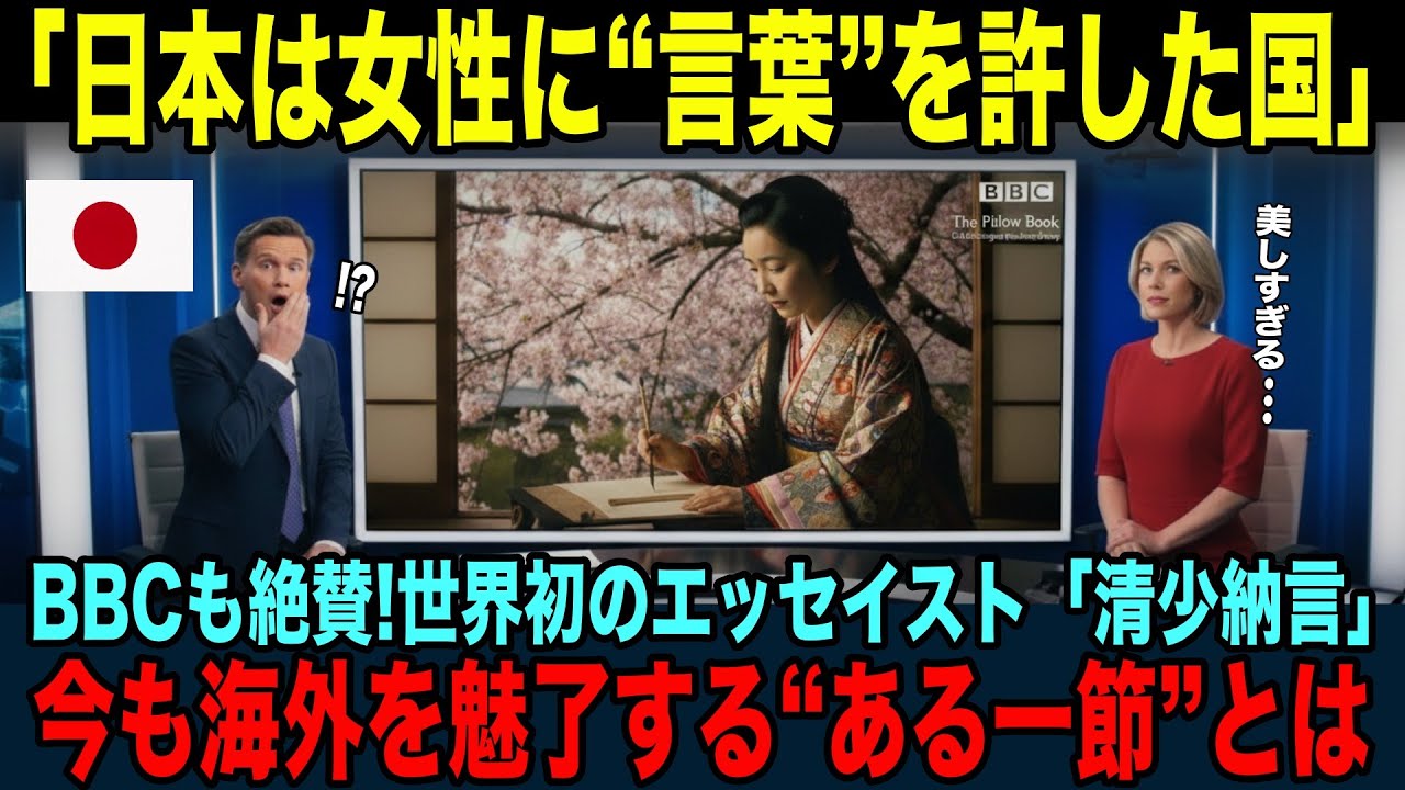 【海外の反応】BBCが驚愕した最古のエッセイスト清少納言による７文字の日本語──1000年前の“女性達の声”が世界の基準を変えた！