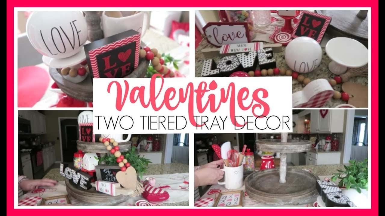 VALENTINES TIERED TRAY DECOR // DECORATE TIERED TRAY WITH ME // JANUARY 2020