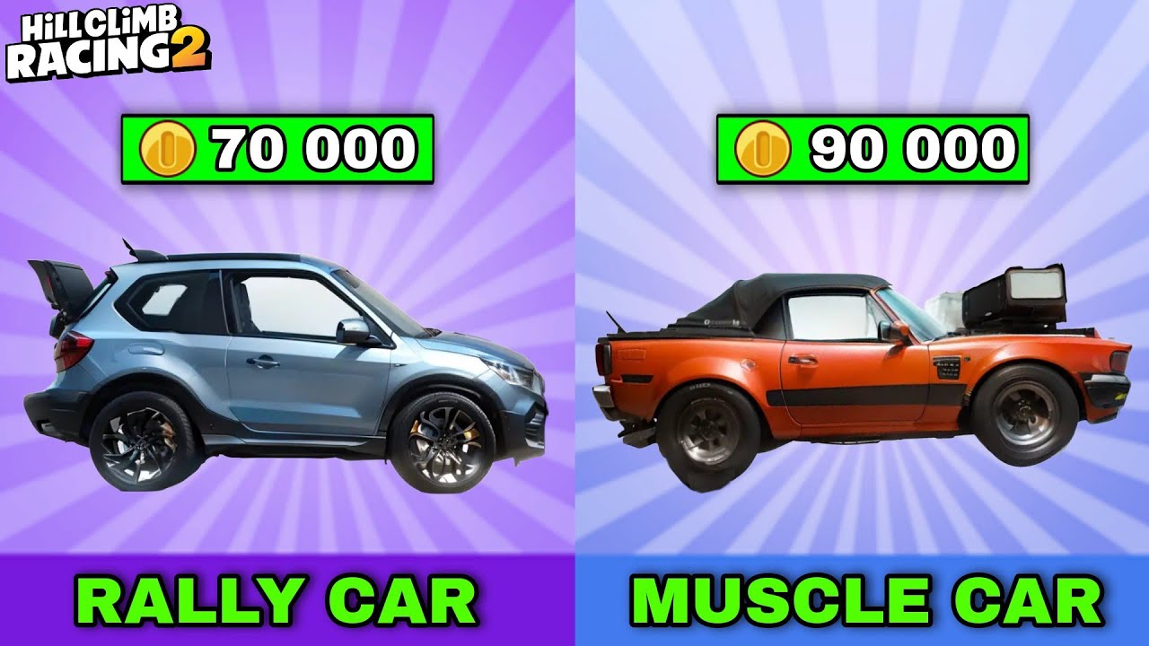 Hill Climb Racing 2 : RALLY CAR vs MUSCLE CAR