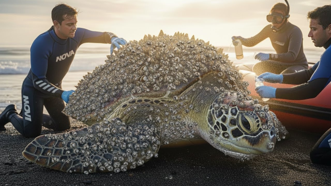 Sea Turtle COVERED in Thousands of Barnacles Shocking Rescue