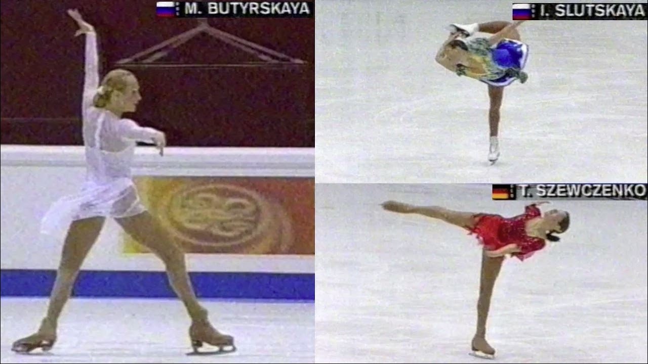 Women's free skate - top 3 | 1998 Euro Milan | Butyrskaya 🇷🇺🥇 Slutskaya 🇷🇺🥈 Szewczenko 🇩🇪🥉