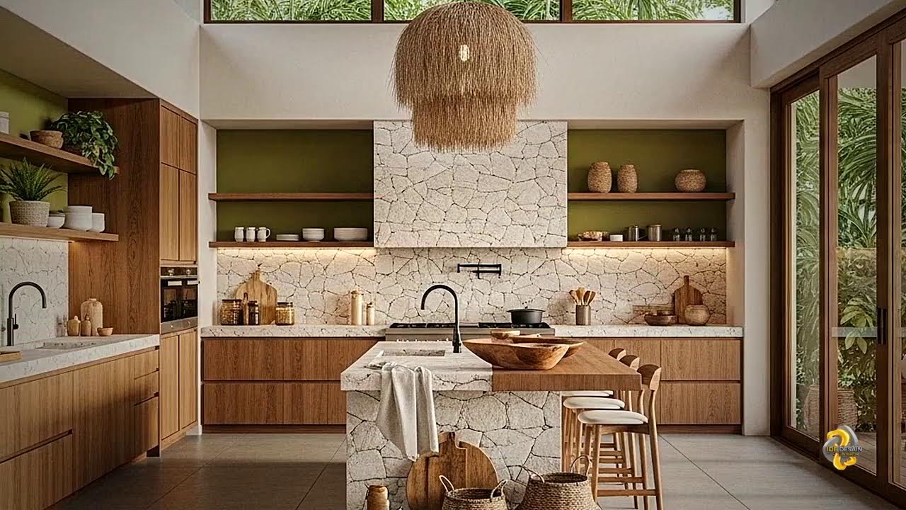 Desain Interior Dapur dengan Area Laundry Tersembunyi