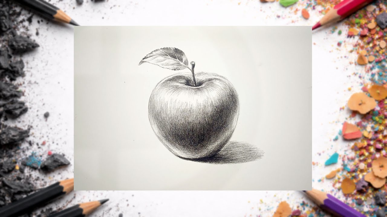 How to draw an apple with a pencil/for beginners  #art #drawing #appledrawing #pencildrawing