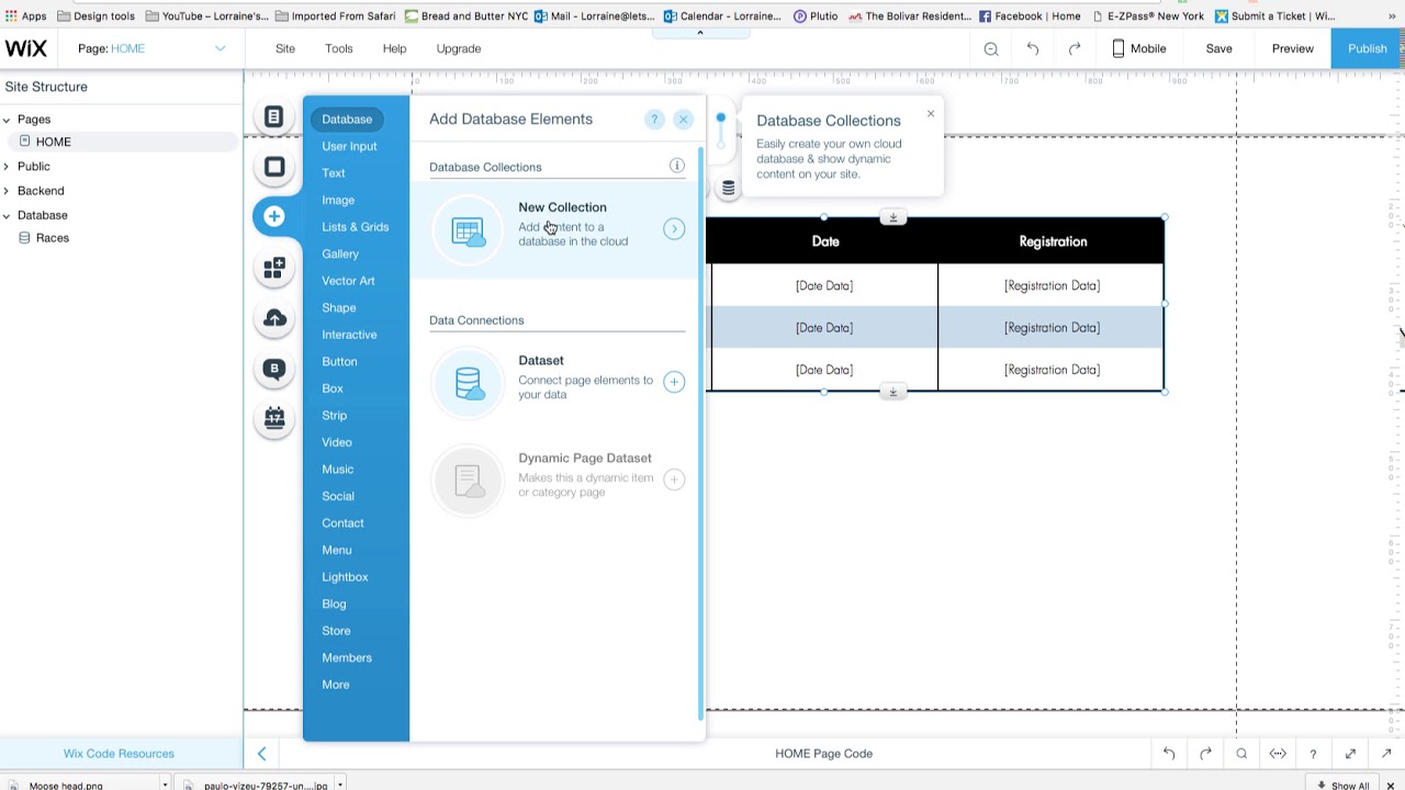 Wix Code- Connecting a Database to a Table