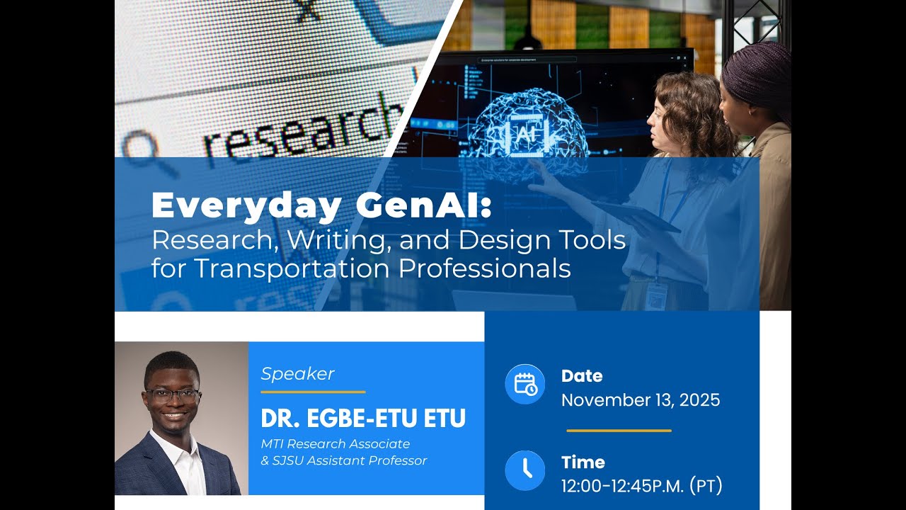 Everyday GenAI: Research, Writing, and Design Tools for Transportation Professionals