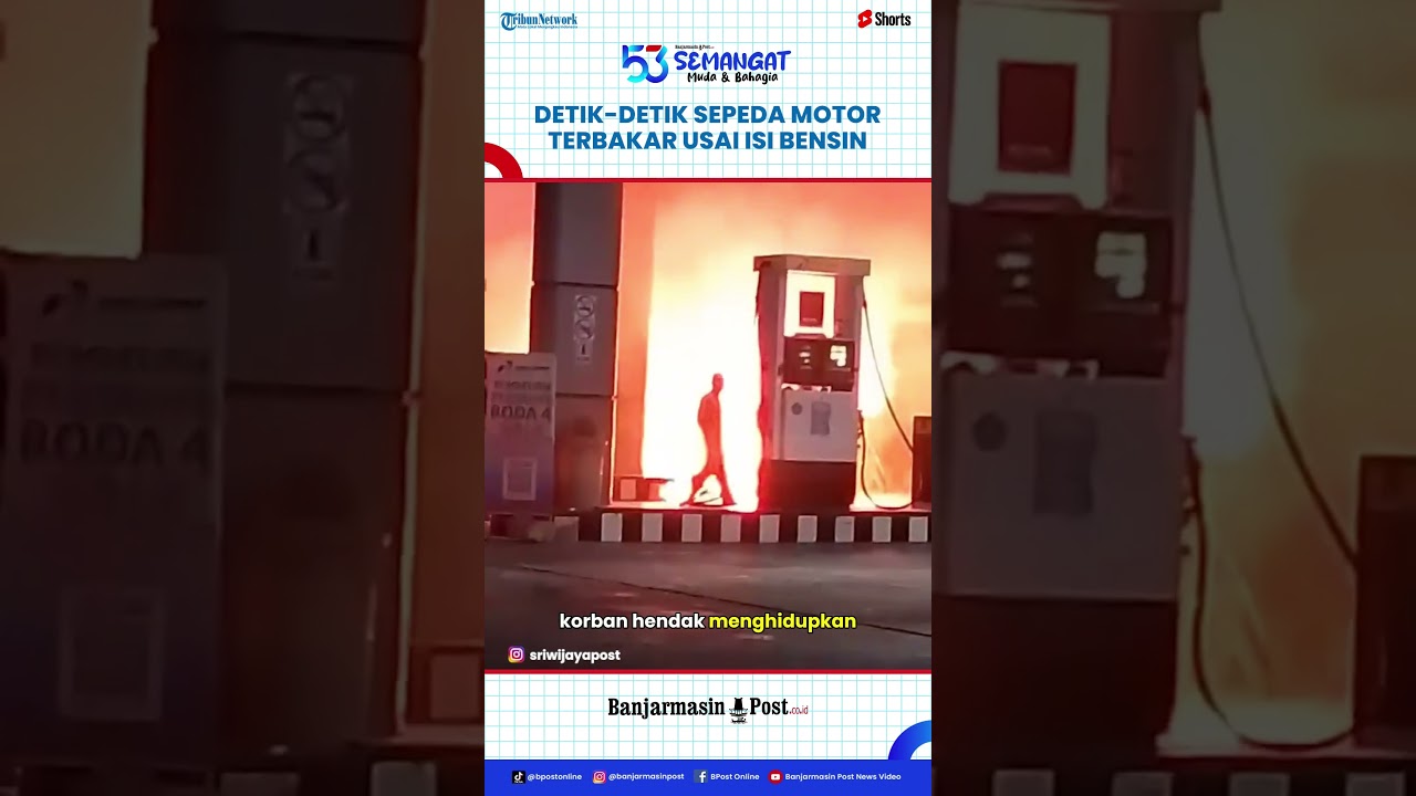 Detik-detik Satu Unit Sepeda Motor Hangus Terbakar di SPBU Usai Isi Bensin, Awal Mula Api Terkuak