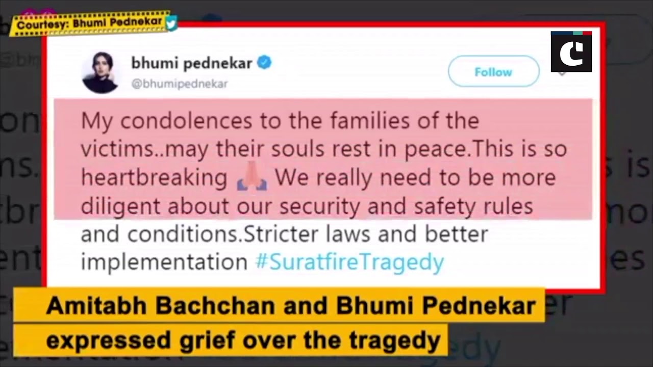 Bollywood celebrities extend condolences for young victims killed in Surat fire