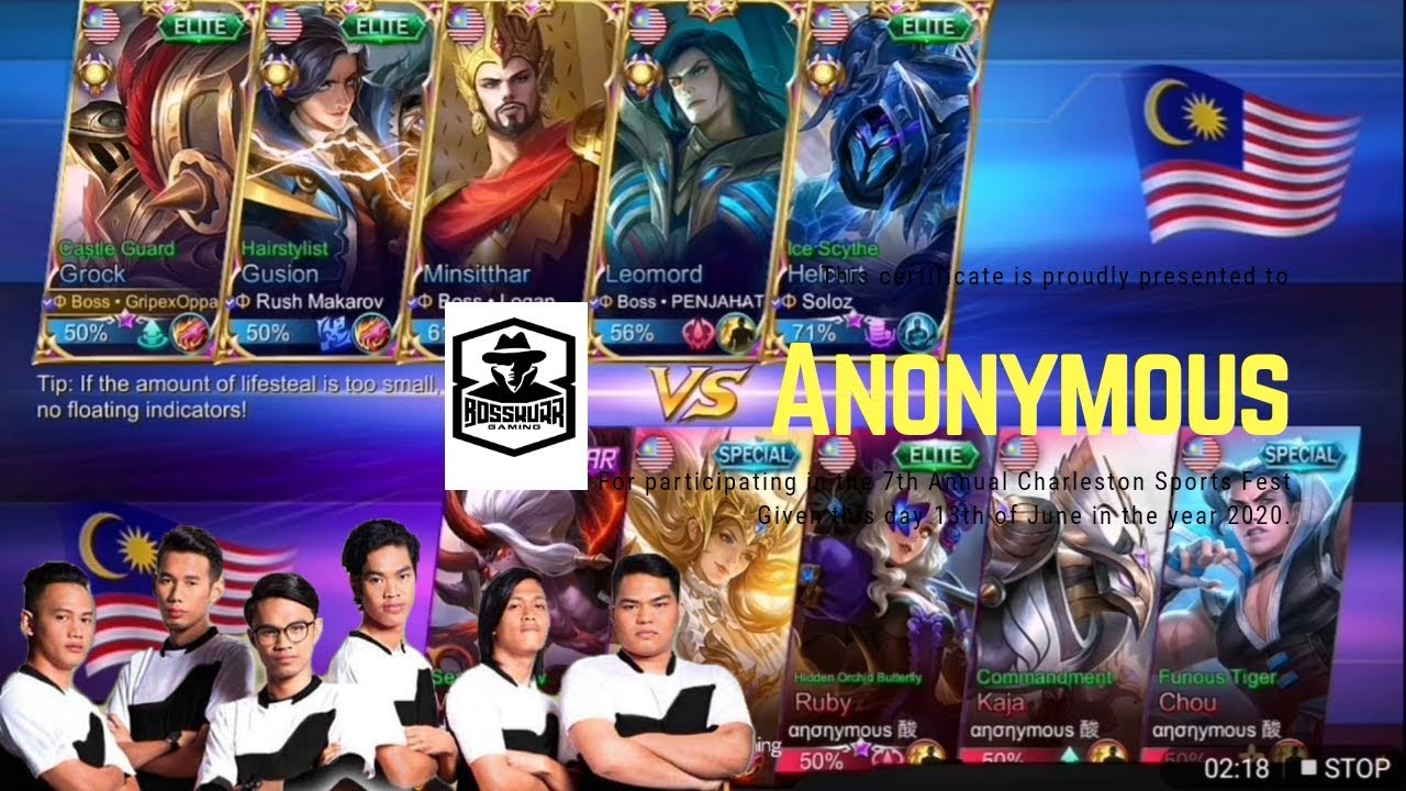 TEAM BOSSKUR VS ANONYMOUS SQUAD DI RANK