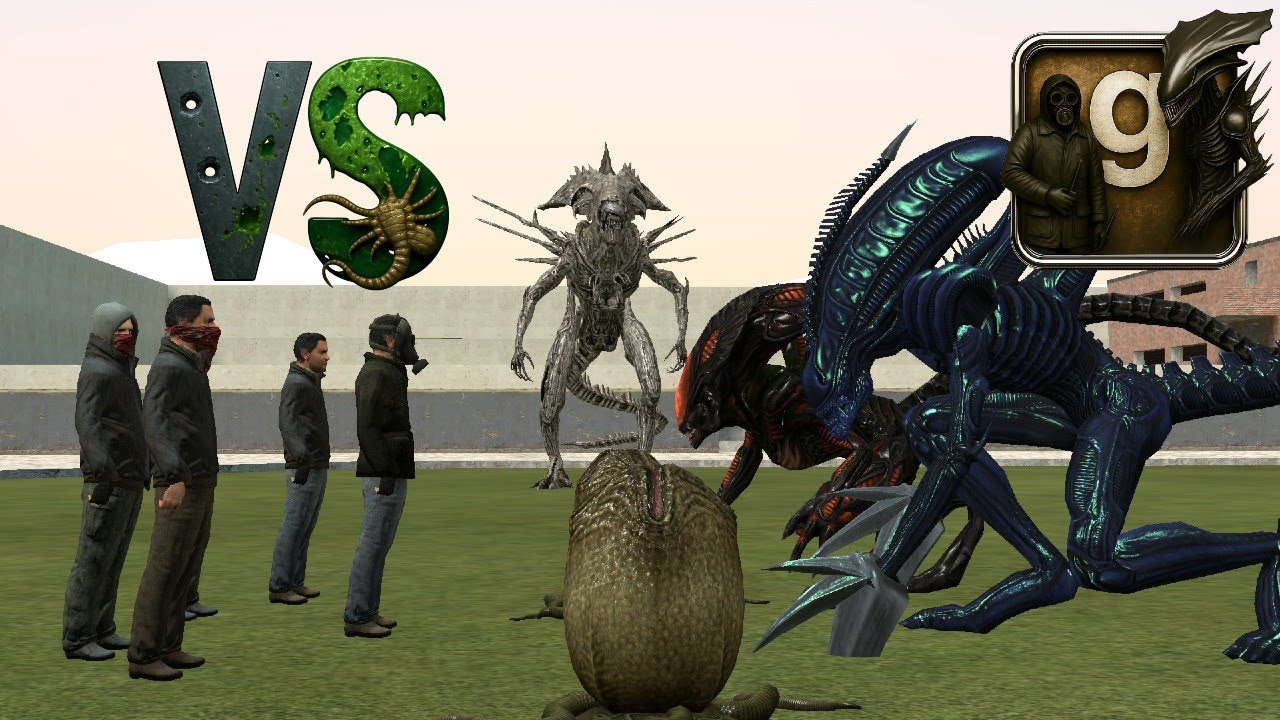 Alien VS Predator SNPC's Xenomorphs VS Sentry's Survivalists snpc Battle Garry's Mod