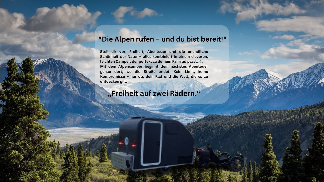 New Bicycle caravan Der Alpencamper kommt noch dieses Jahr 2025/05 dank Rotus.ch @Homeless on tour