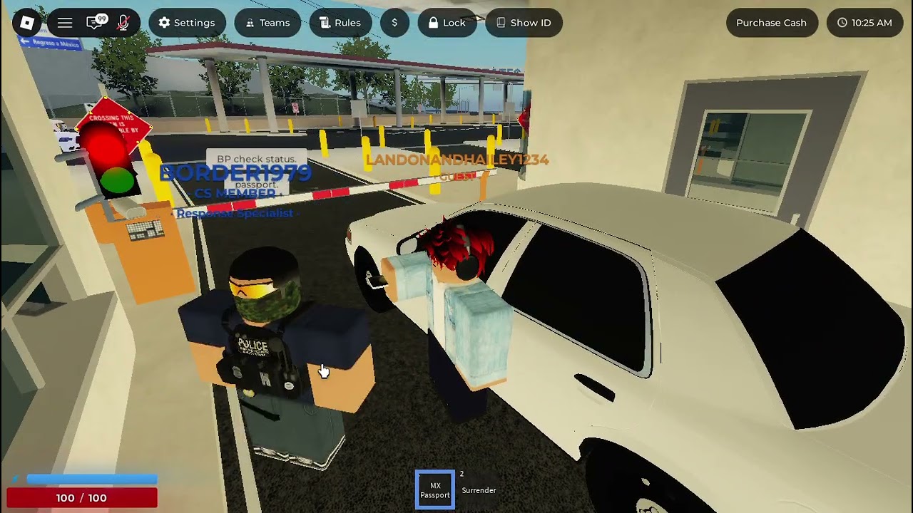 Playing Roblox Texes Border