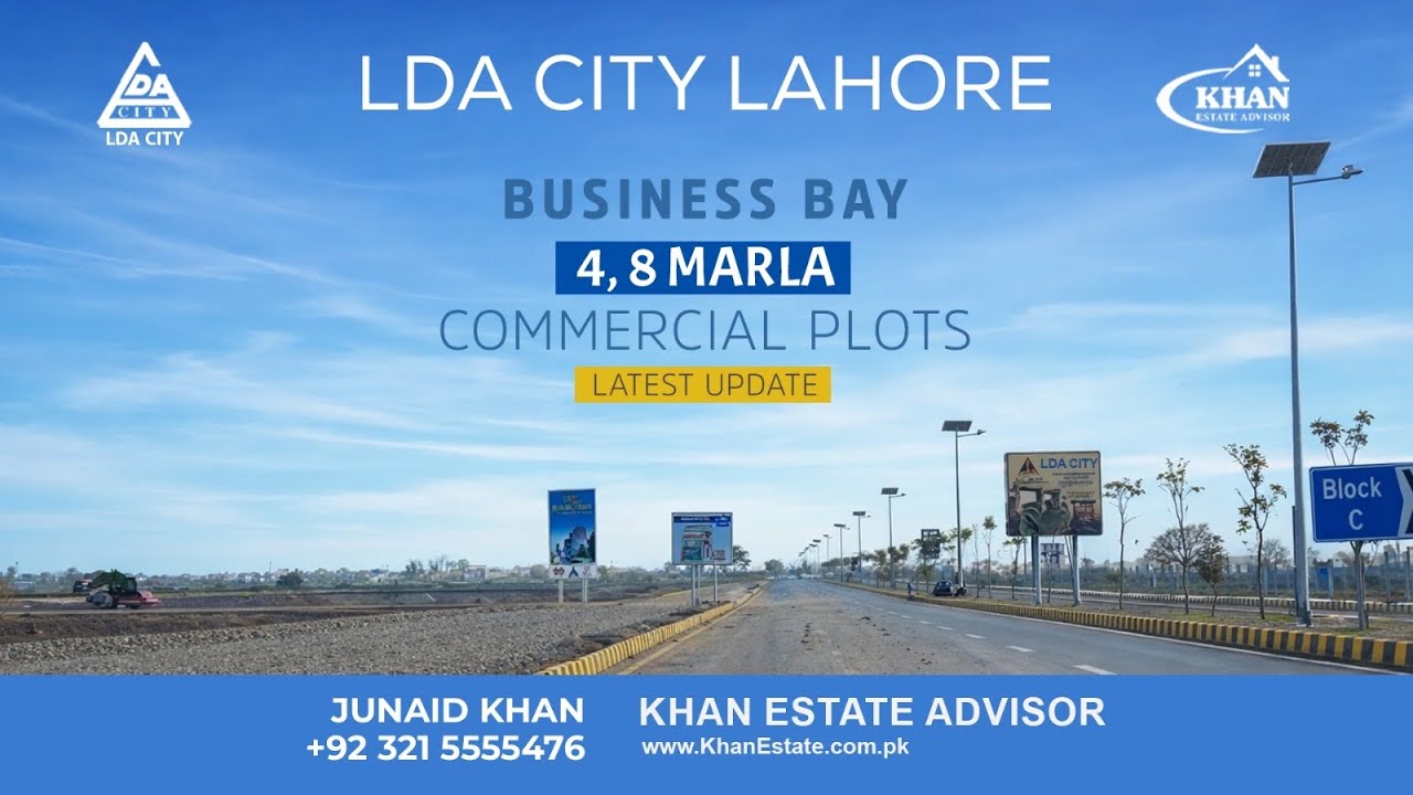 LDA City Business Bay | 4,8 Marla Commercial Plots At 150’ Wide Hunza Road | Details Video