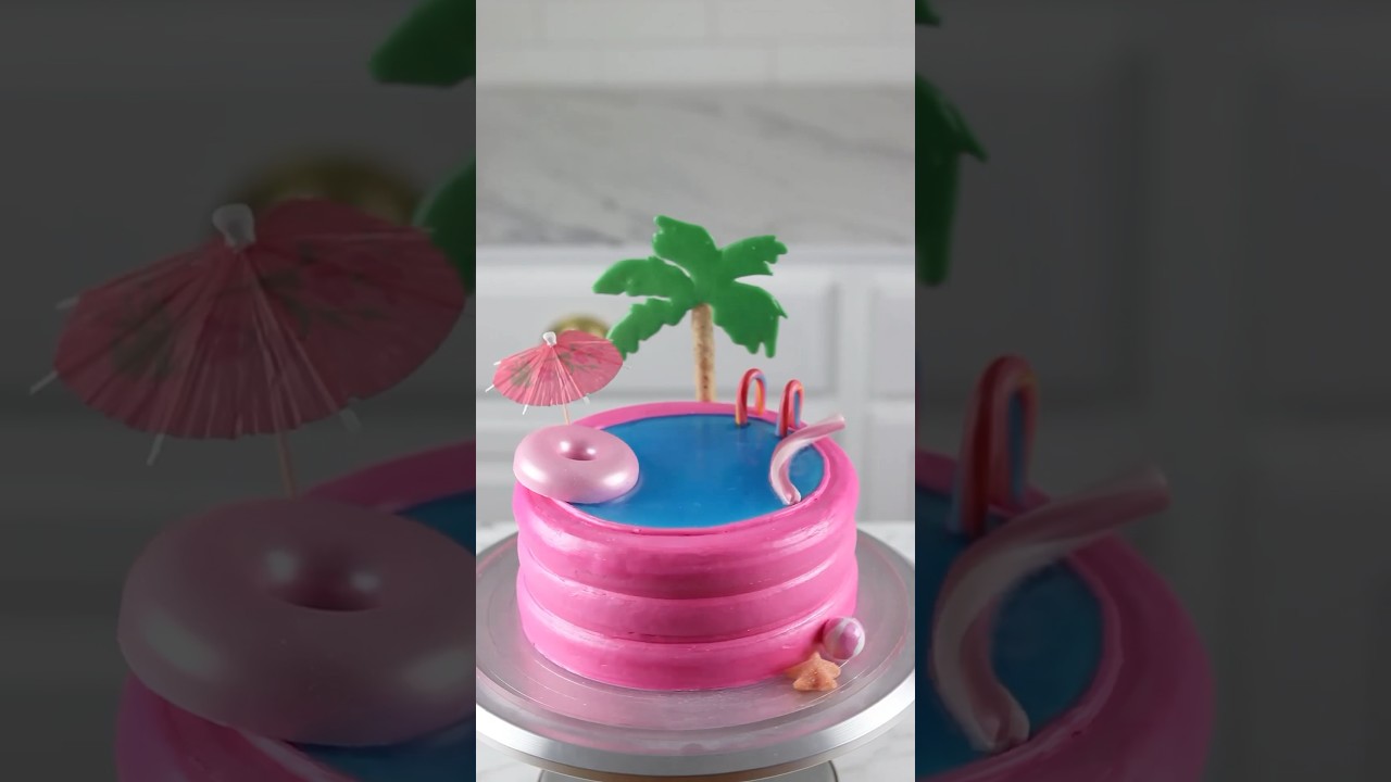 Как сделать торт в виде бассейна для Барби для начинающих 💖🏖 #декорированиетортов