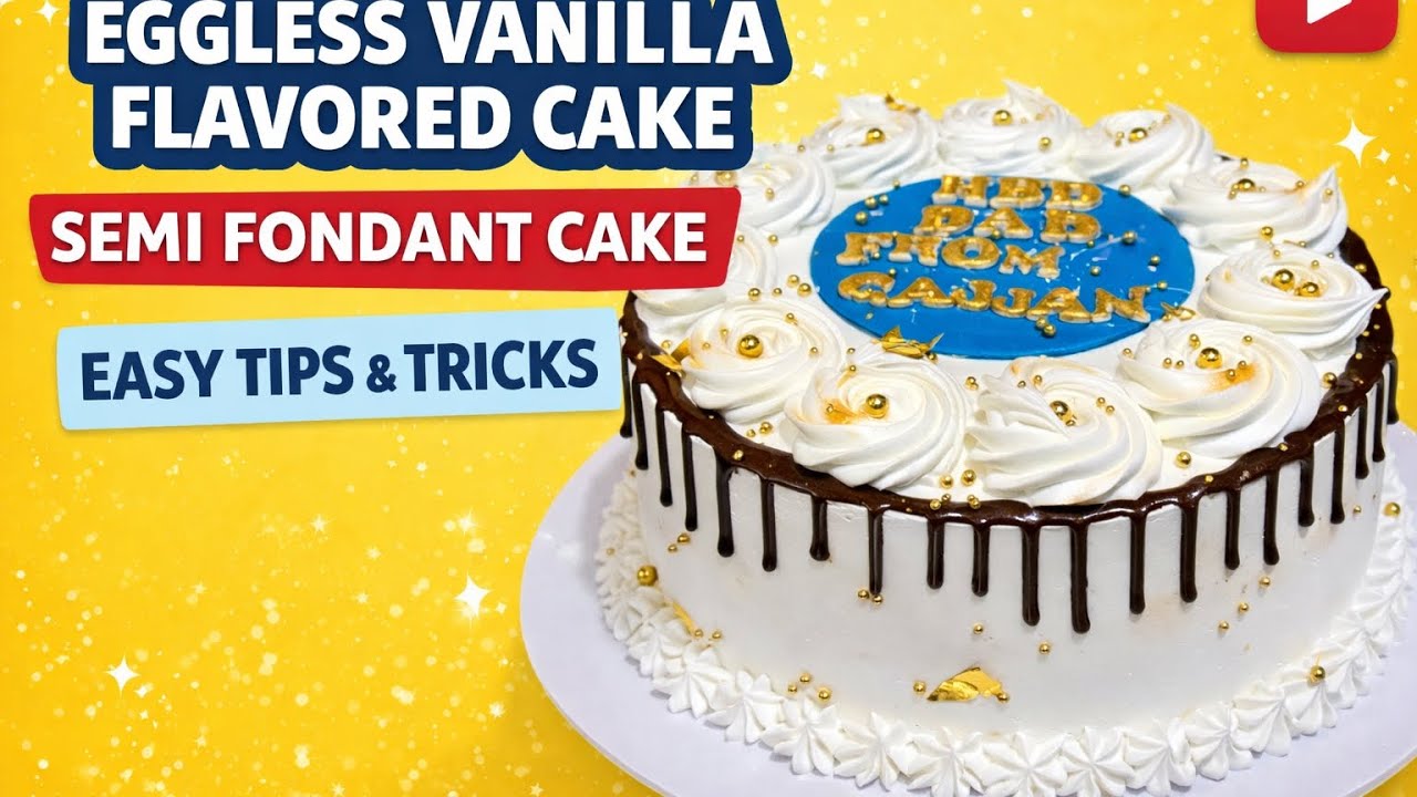 Semi fondant vanilla flavored cake/ pineapple filling vanilla cake #Rehacakes #cakedesign #cake 